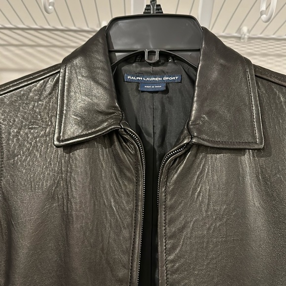 Ralph Lauren Sport blue label genuine leather jacket size 4 - Picture 3 of 9